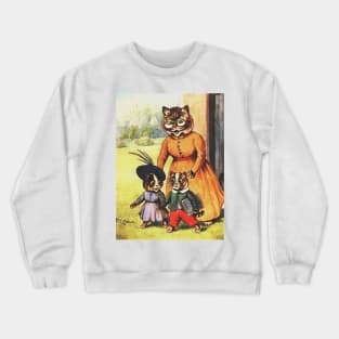 Kittens Off to School by Louis Wain Crewneck Sweatshirt